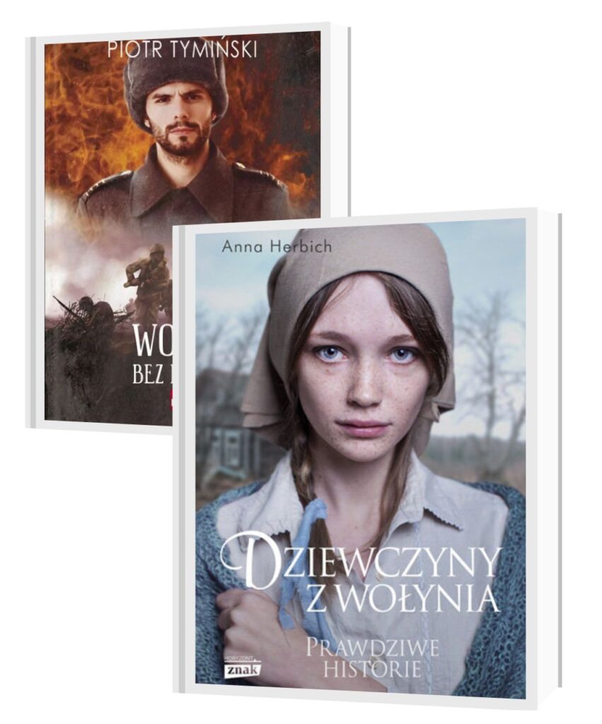 Okładki dwóch książek: "Dziewczyny z Wołynia", "Wołyń bez litości"